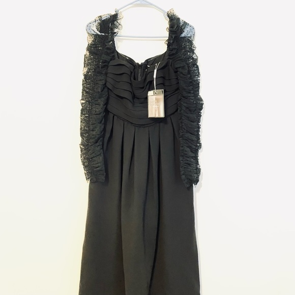 SELF-PORTRAIT Crepe Dot Mesh Midi Dress size 8 - Picture 12 of 14